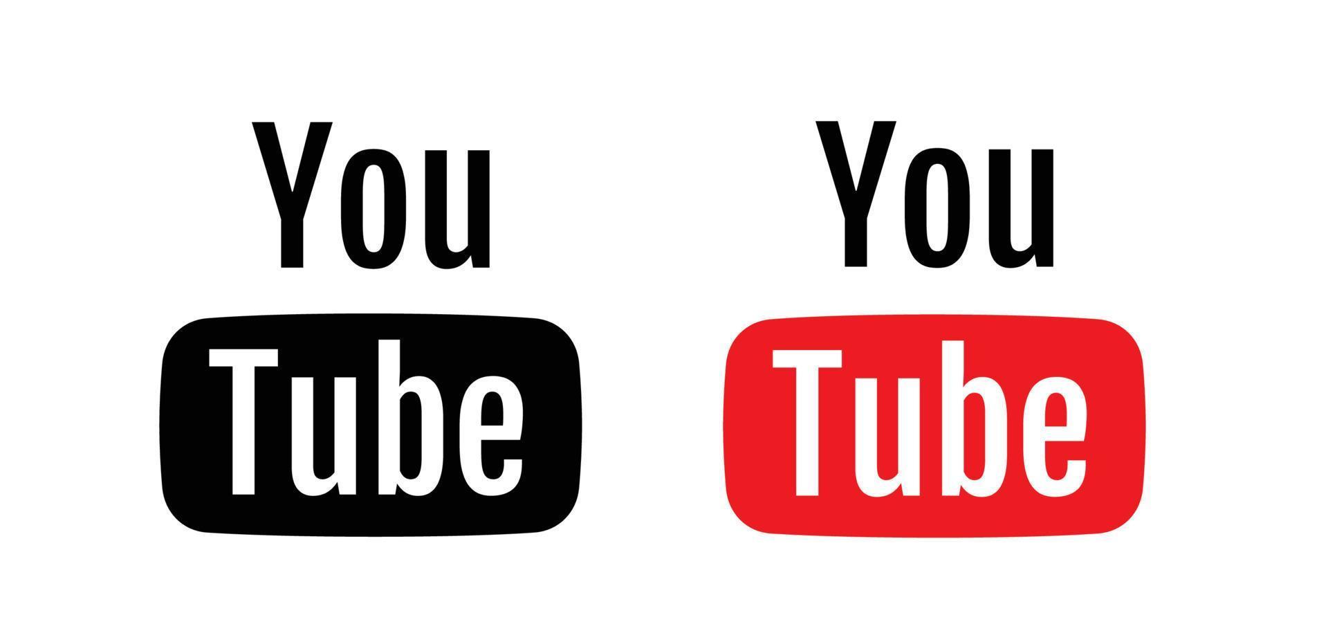 youtube logo verzameling met vlak ontwerp vector