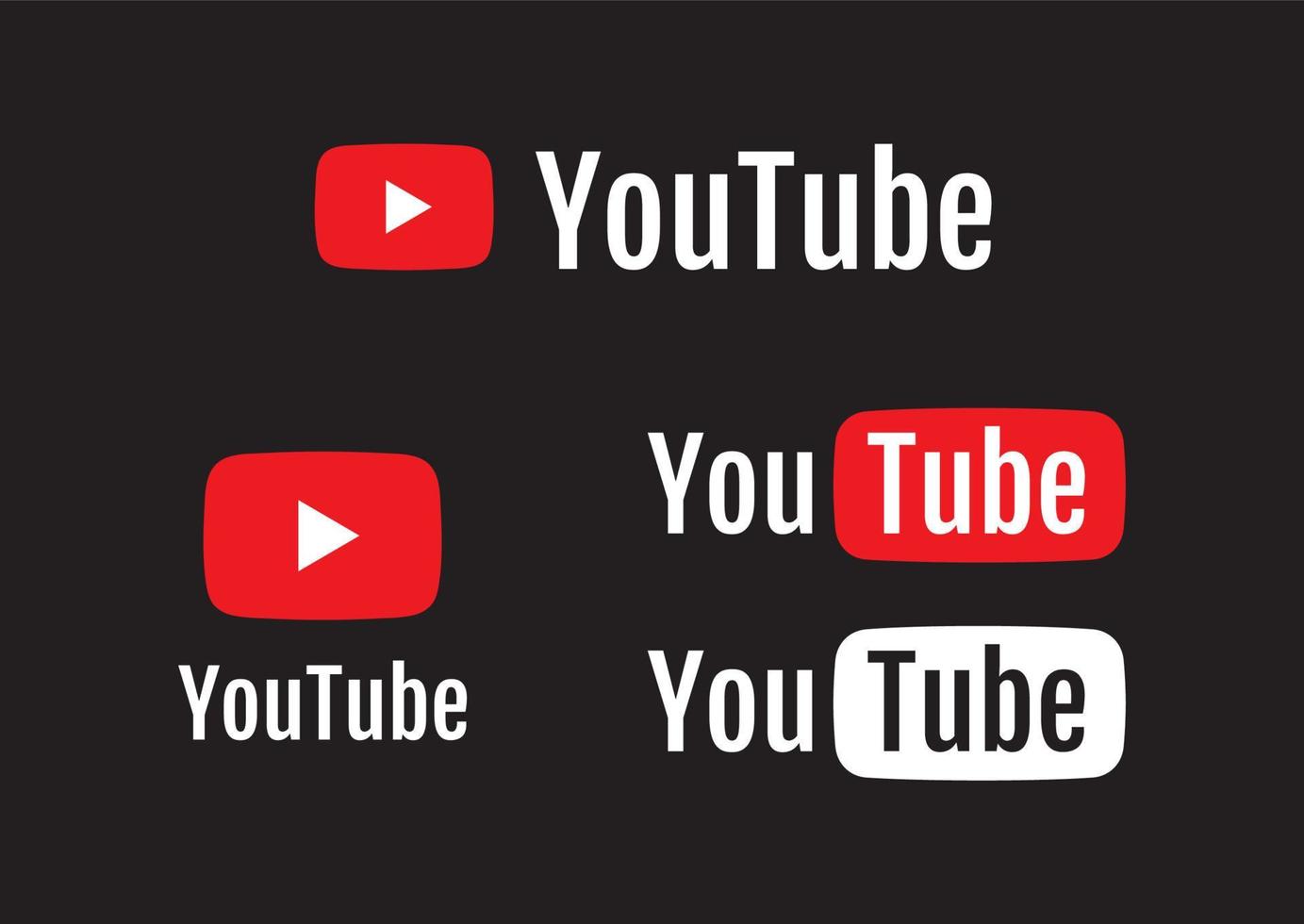 youtube logo verzameling met vlak ontwerp vector