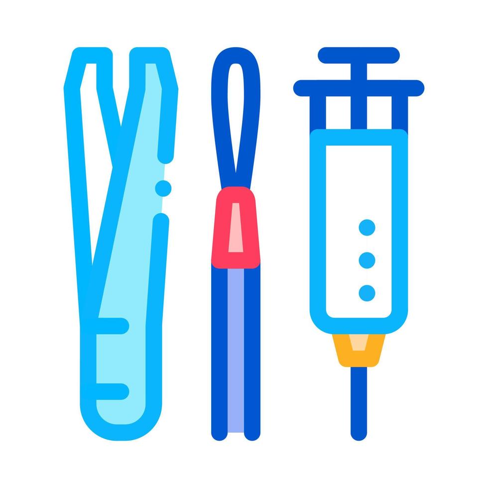 dermatologisch behandeling instrument icoon vector schets illustratie