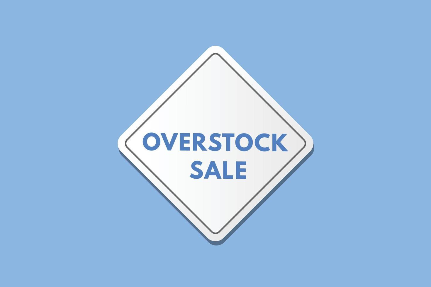 overstock uitverkoop tekst knop. overstock uitverkoop teken icoon etiket sticker web toetsen vector