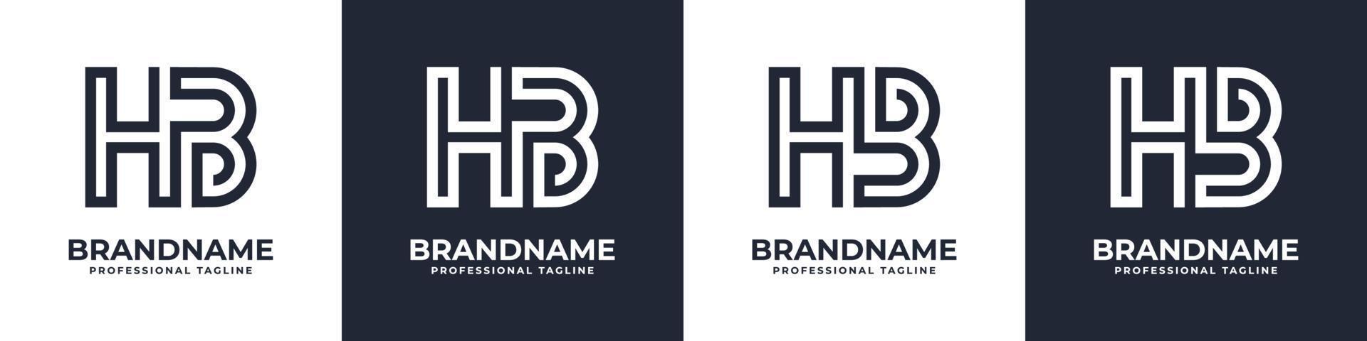 brief hb of bh globaal technologie monogram logo, geschikt voor ieder bedrijf met hb of bh initialen. vector
