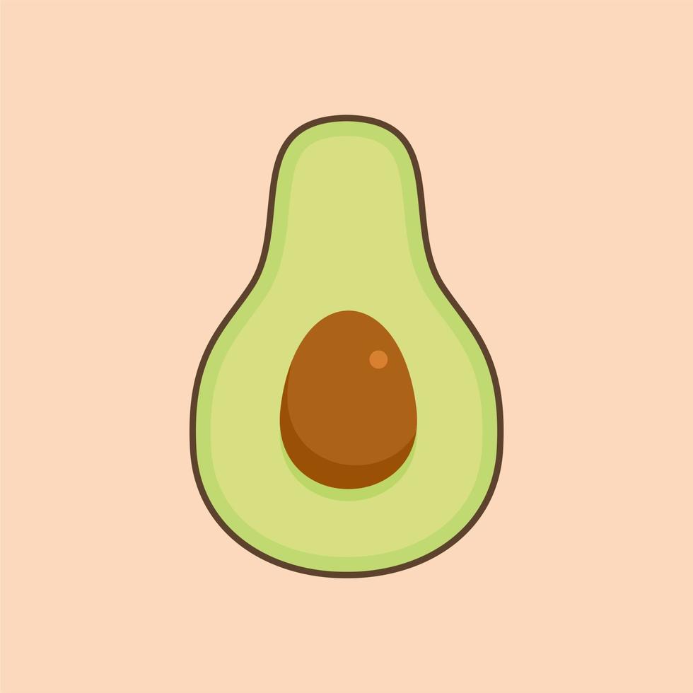 gesneden avocado vlak ontwerp vector illustratie