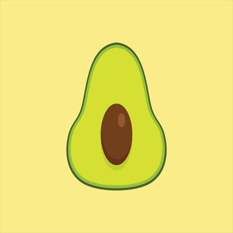gesneden avocado vlak ontwerp vector illustratie