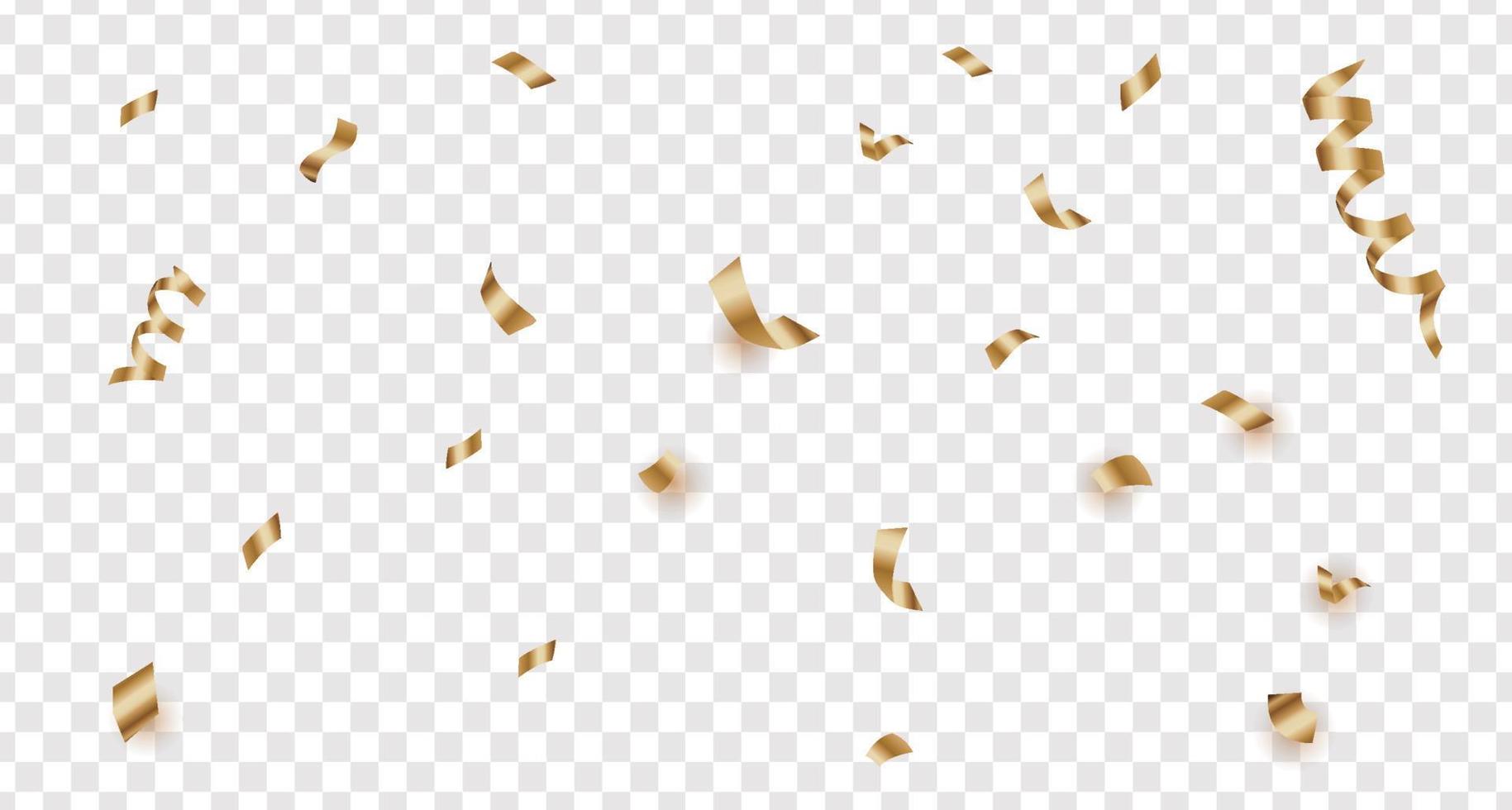 glimmend gouden confetti geïsoleerd Aan transparant achtergrond. helder feestelijk klatergoud van goud kleur .luxe achtergrond vector