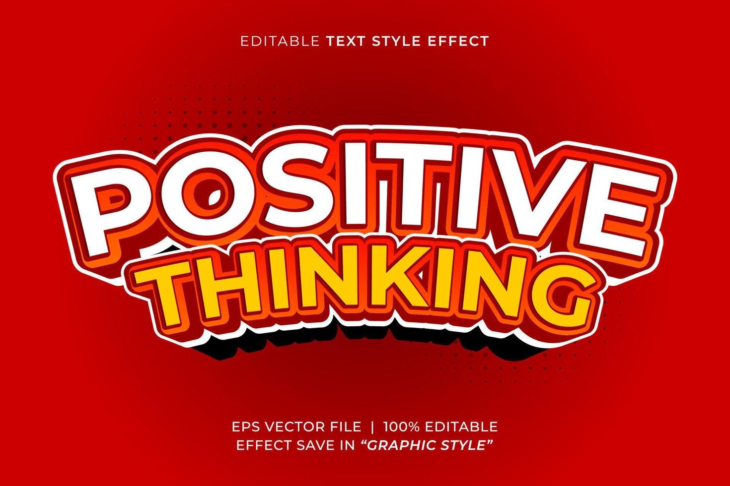 positief denken bewerkbare tekst effect vector