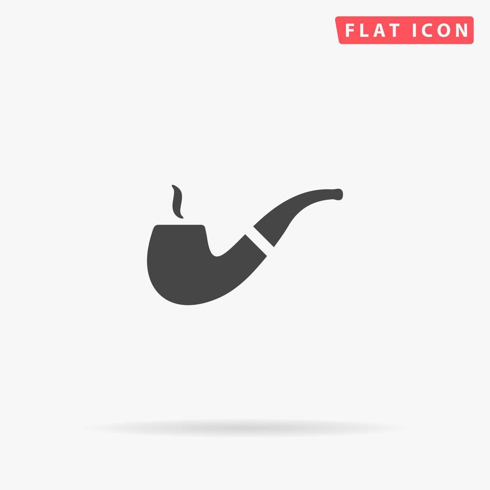 rook tabak pijp vlak vector icoon. hand- getrokken stijl ontwerp illustraties.