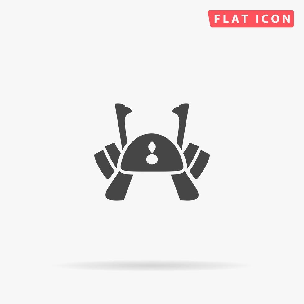 samurai helm, kabuto vlak vector icoon. hand- getrokken stijl ontwerp illustraties.