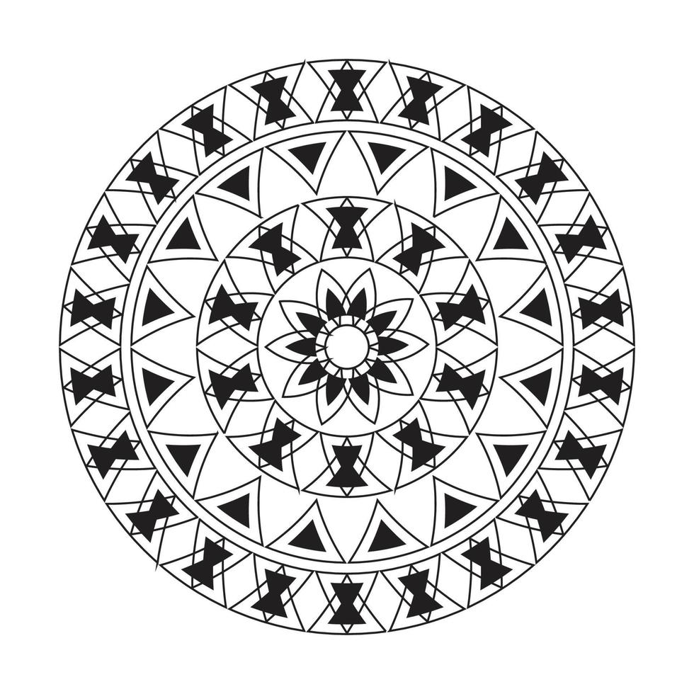 mandala ontwerp decoratief patroon decoratie sneeuwvlok Aan zwart bloem patroon ontwerp vector