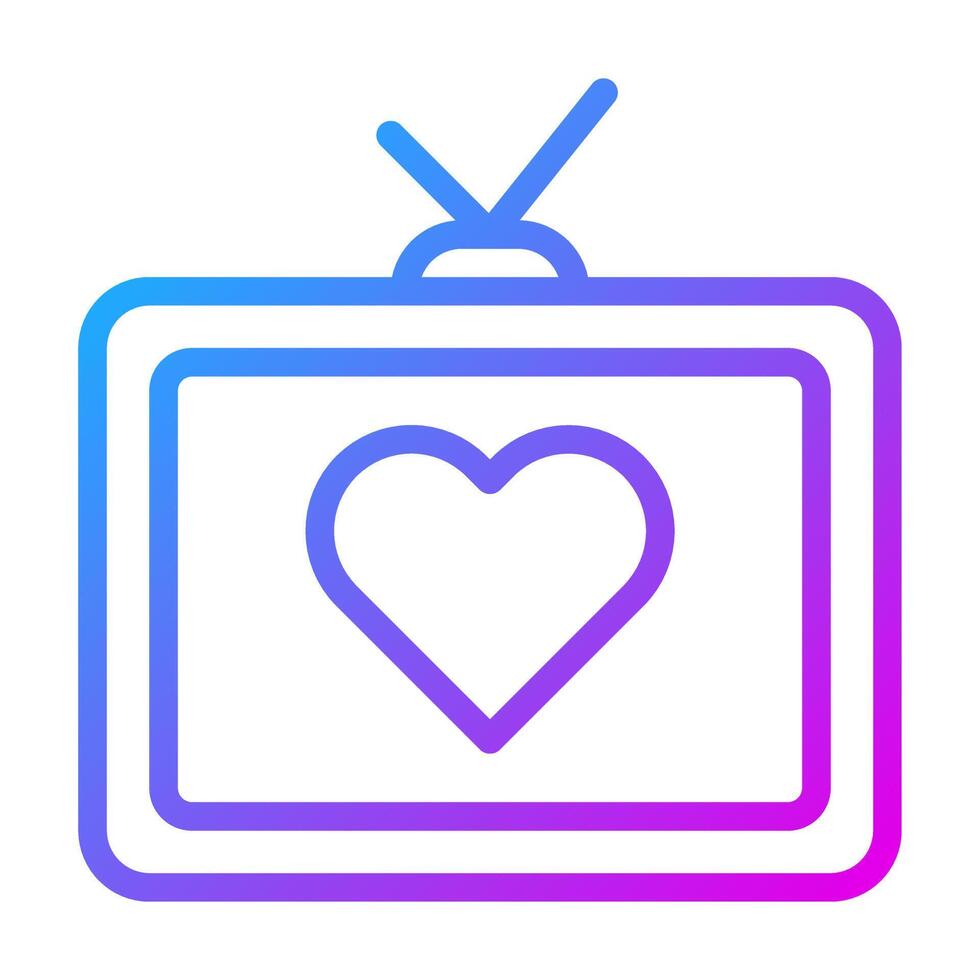 TV helling Purper Valentijn illustratie vector en logo icoon nieuw jaar icoon perfect.