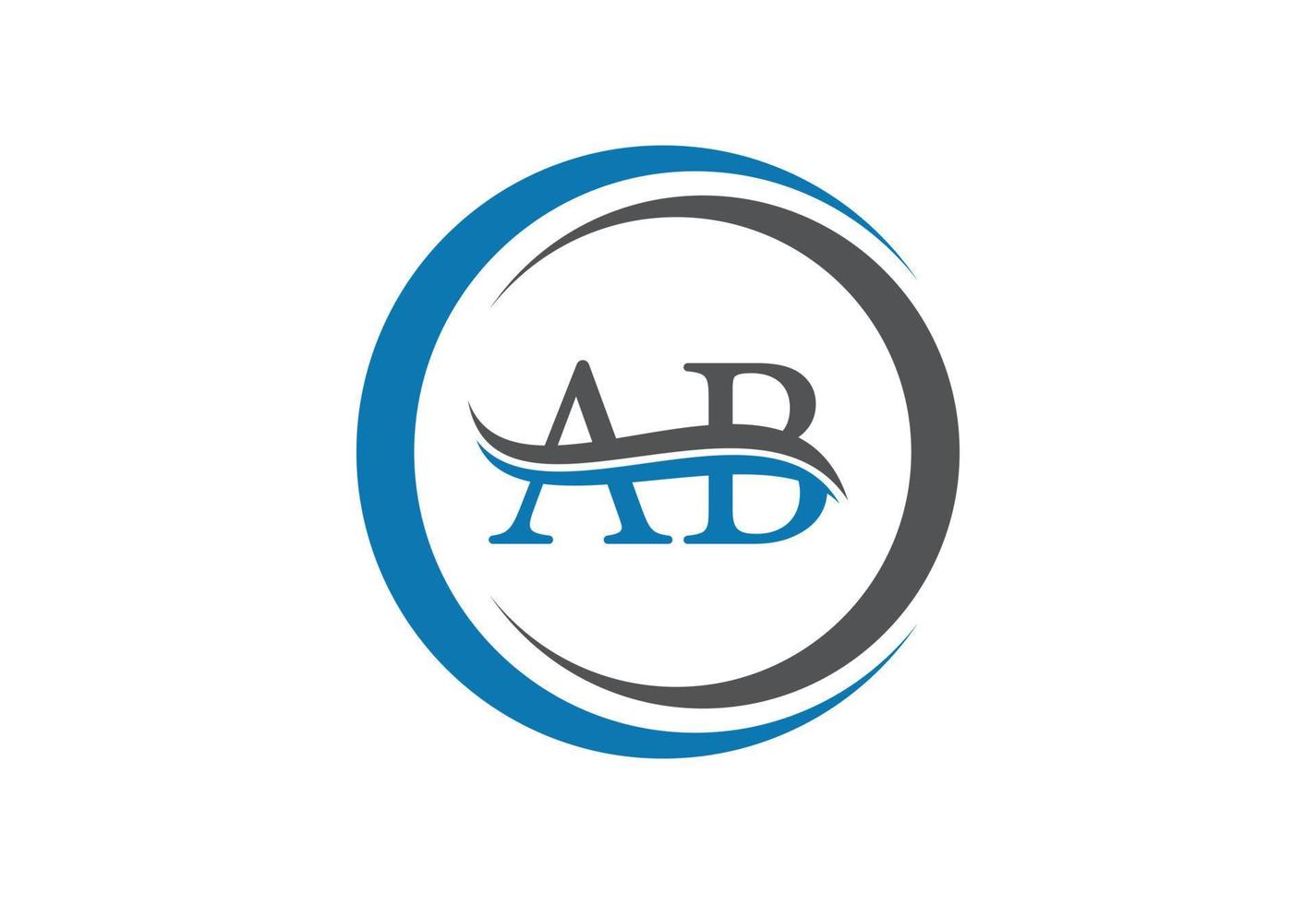 eerste ab brief logo ontwerp, vector ontwerp concept