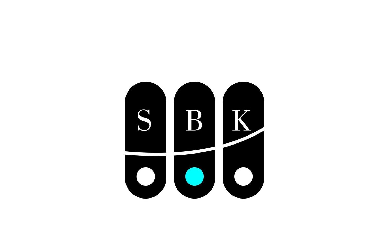 sbk brief en alfabet logo ontwerp vector