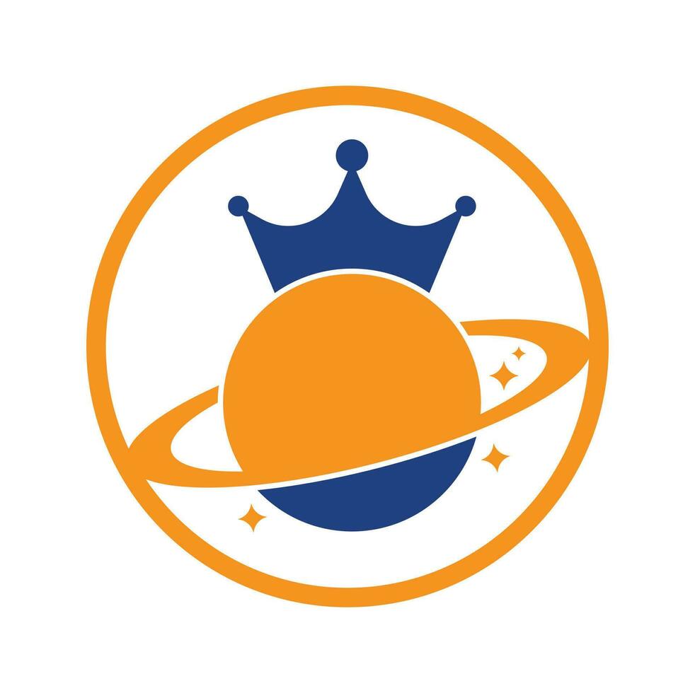 koning planeet vector logo ontwerp.