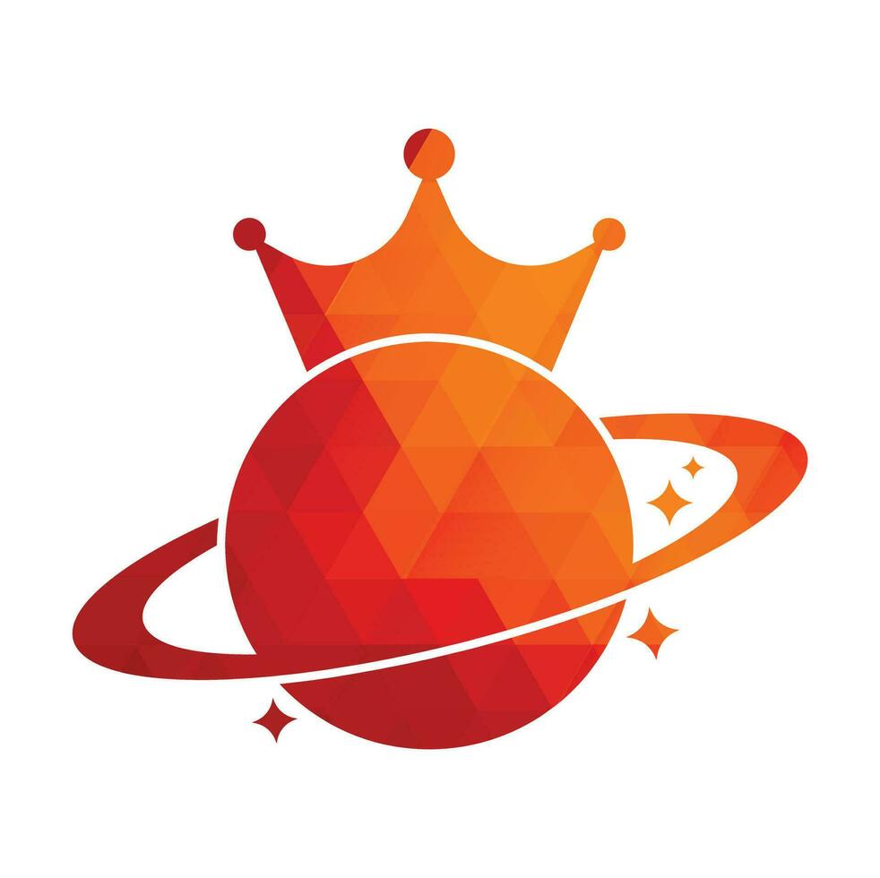 koning planeet vector logo ontwerp.