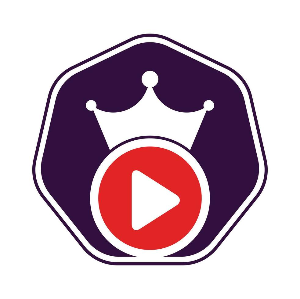 koning video vector logo ontwerp sjabloon. Koninklijk film logo ontwerp vector.