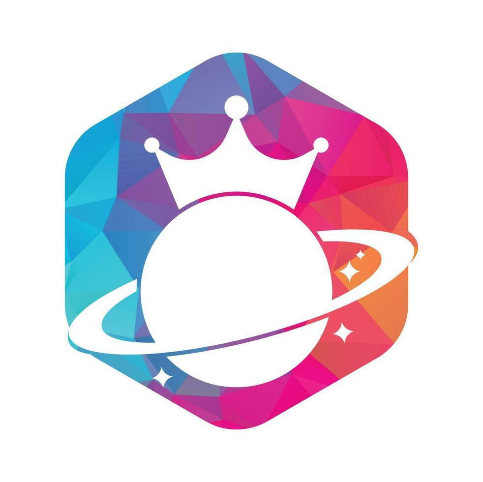 koning planeet vector logo ontwerp.