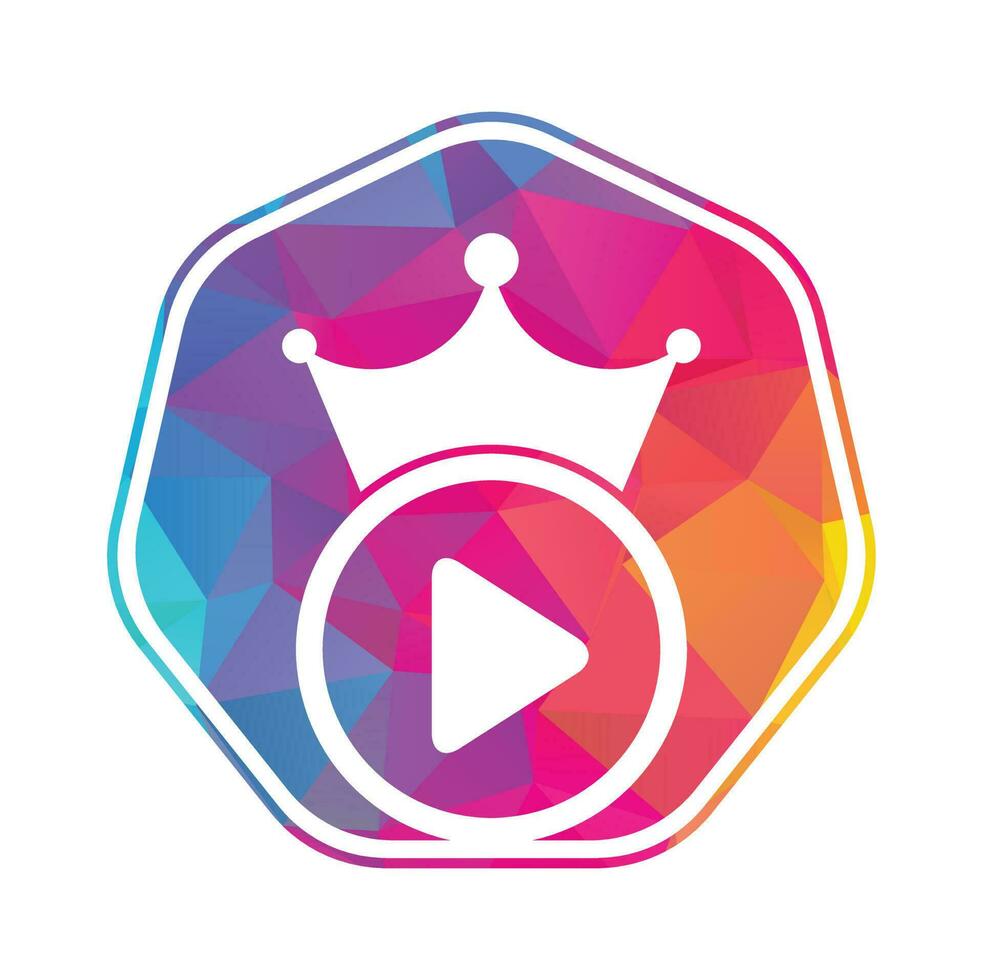 koning video vector logo ontwerp sjabloon. Koninklijk film logo ontwerp vector.