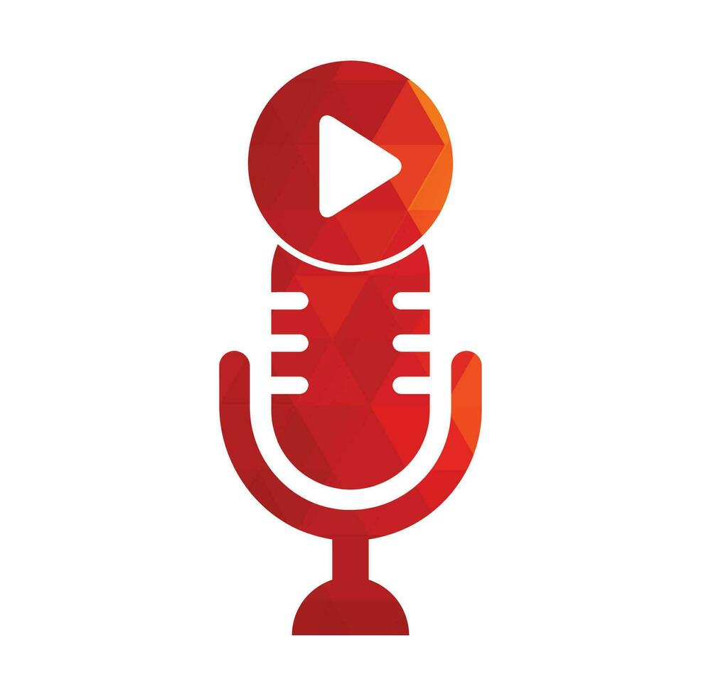 video Speel podcast logo sjabloon ontwerp. podcast kanaal of radio logo ontwerp. vector