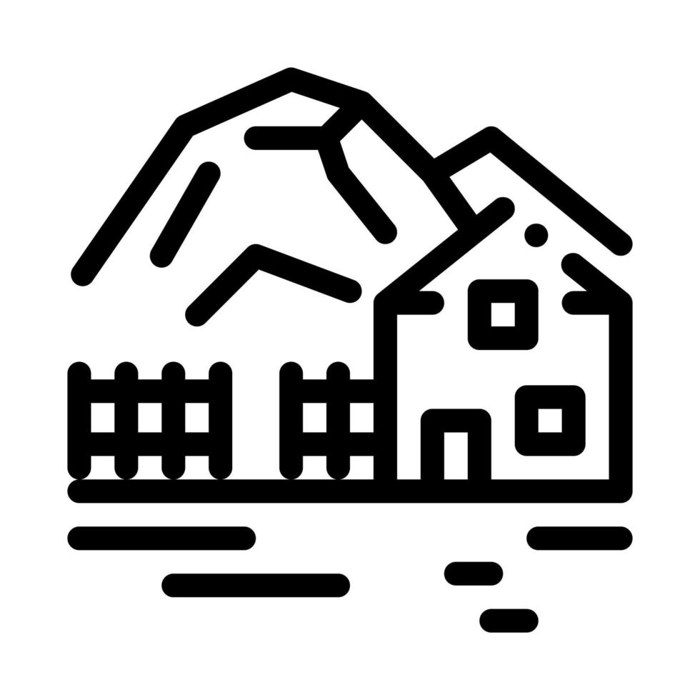 hooglanden dorp icoon vector schets illustratie