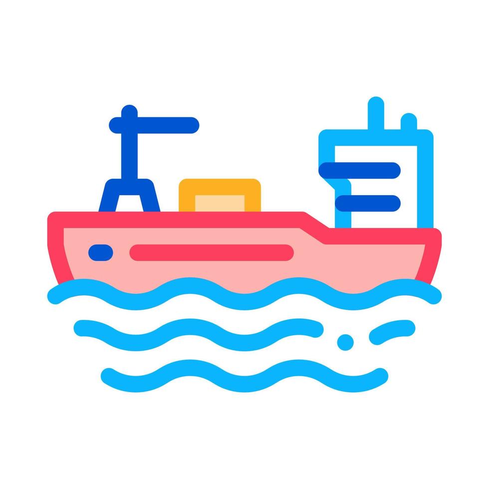 tanker Bij zee icoon vector schets illustratie