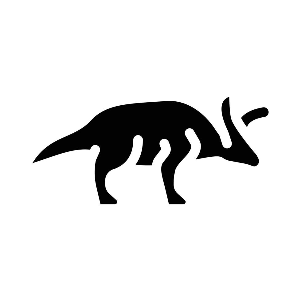 arrhinoceratops dinosaurus glyph icoon vector illustratie teken