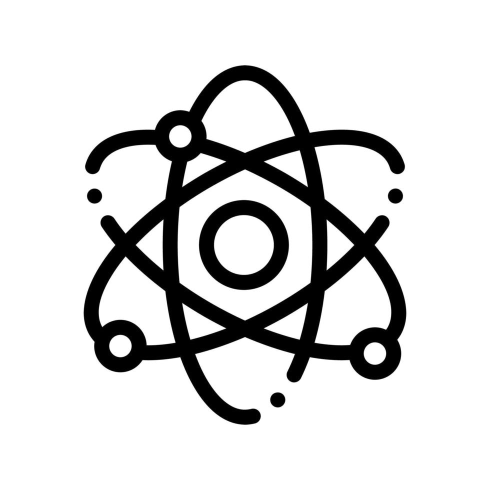 atoom kern en elektron vector dun lijn icoon