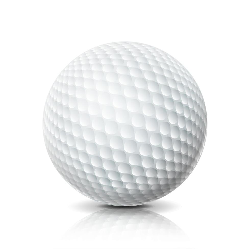 realistisch golf bal geïsoleerd Aan wit achtergrond. driedimensionaal. vector illustratie.