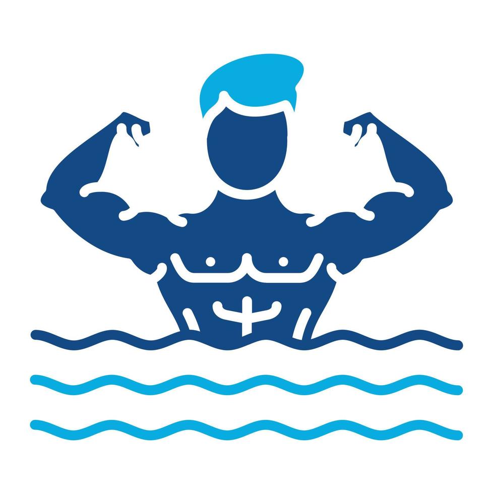 water aerobics glyph twee kleur icoon vector