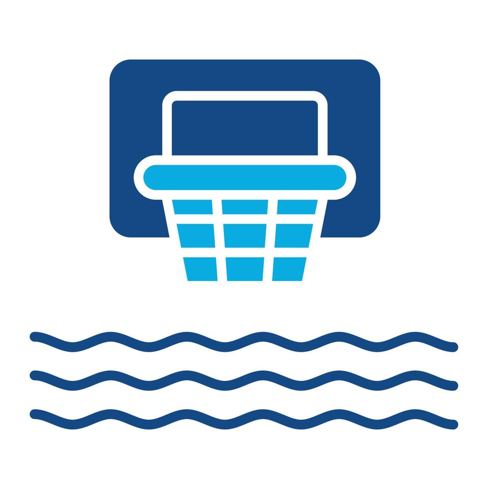 water basketbal glyph twee kleur icoon vector