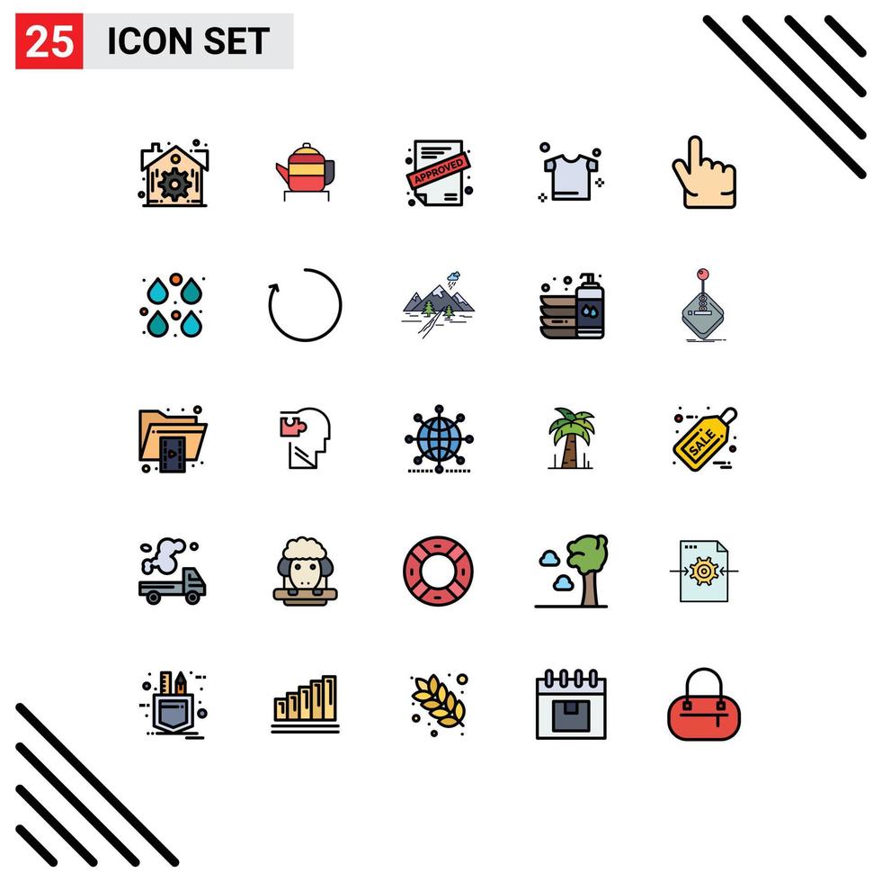 voorraad vector icoon pak van 25 lijn tekens en symbolen voor laten vallen hand- goedgekeurd wijsvinger overhemd bewerkbare vector ontwerp elementen