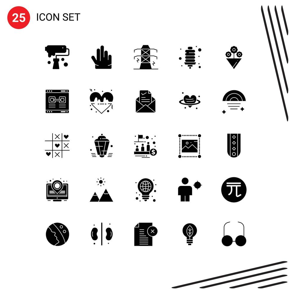 25 creatief pictogrammen modern tekens en symbolen van geschenk energie elektriciteit energie spaarder lamp bewerkbare vector ontwerp elementen