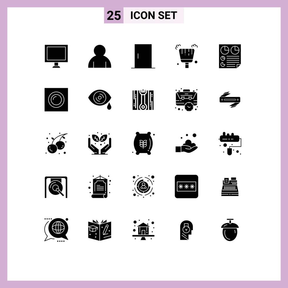 solide glyph pak van 25 universeel symbolen van twee bladzijde huis document vegen bewerkbare vector ontwerp elementen