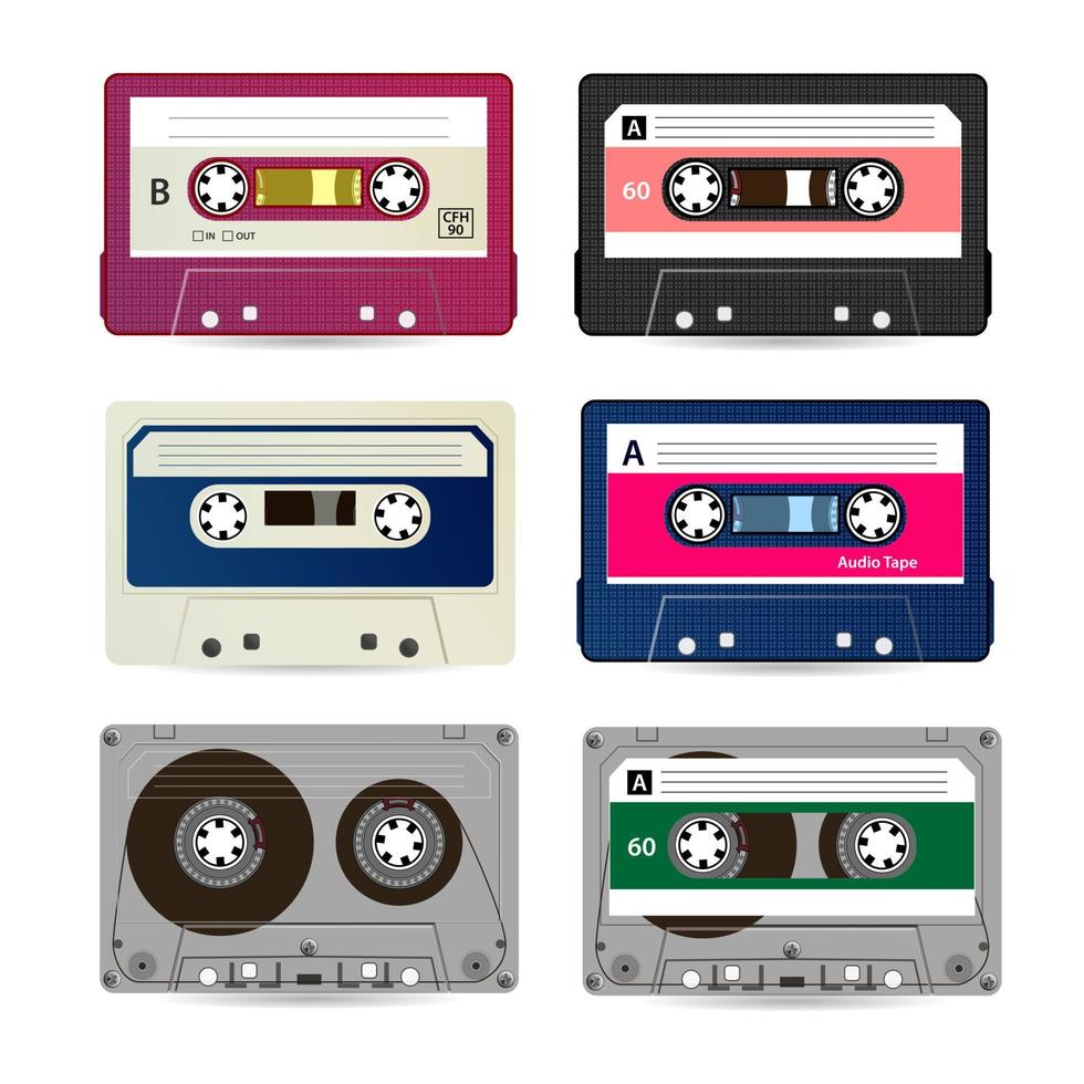 retro audio cassette vector