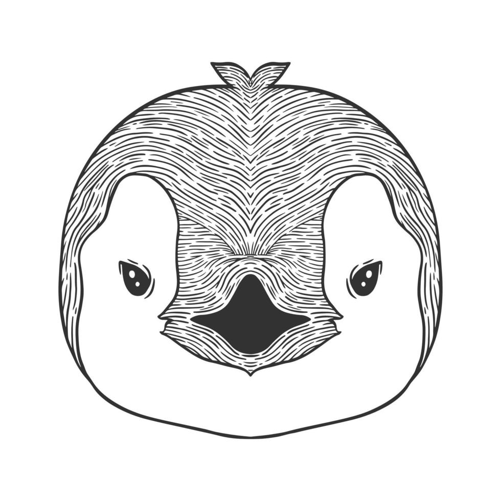 pinguïn hoofd lijn kunst illustratie vector