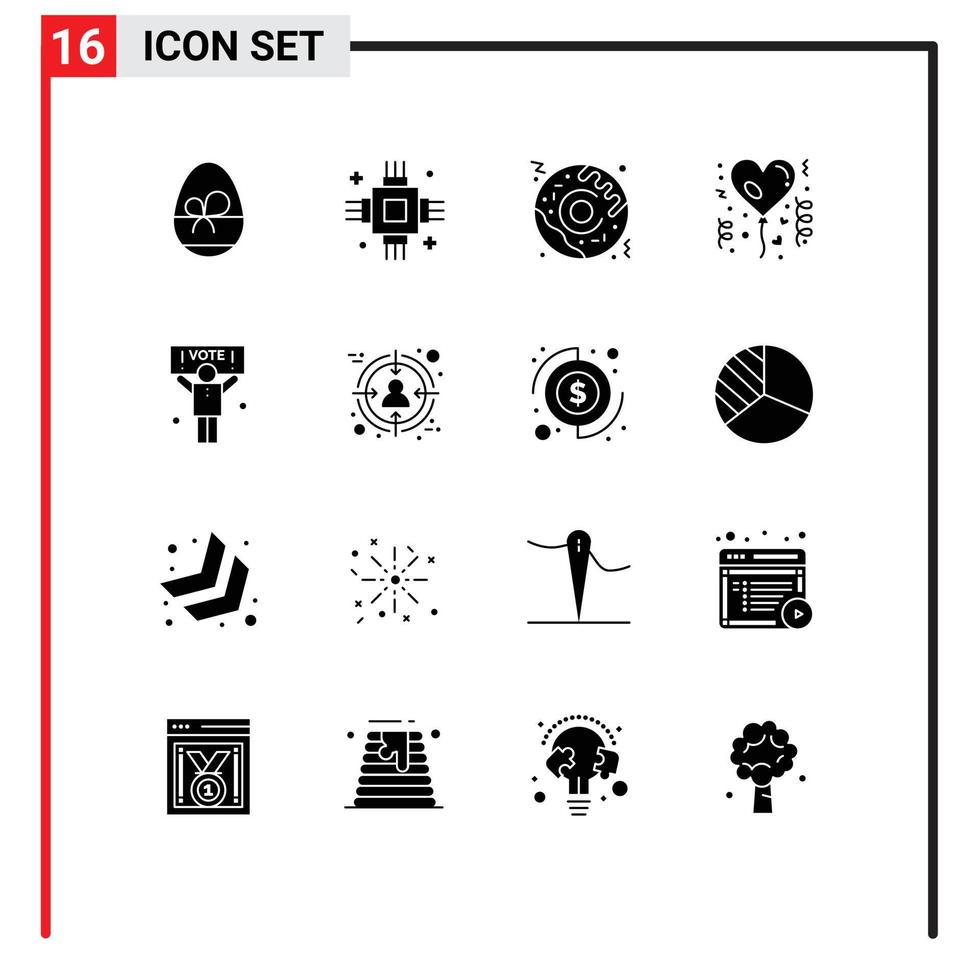 16 creatief pictogrammen modern tekens en symbolen van politiek viering uitrusting liefde genegenheid bewerkbare vector ontwerp elementen