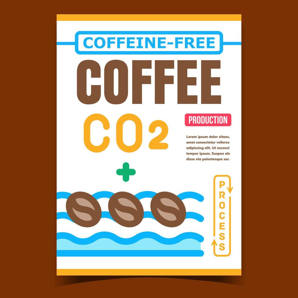 cafeïne vrij koffie reclame poster vector