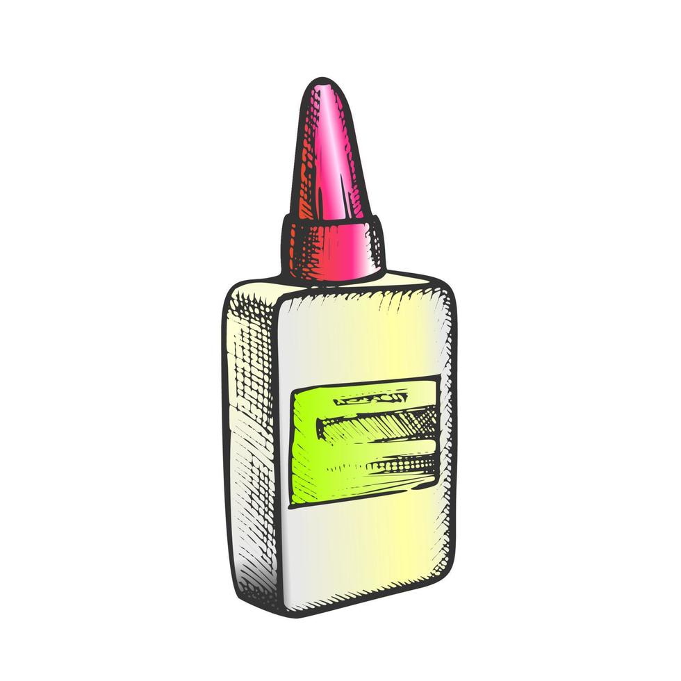 lijm fles schrijfbehoeften uitrusting kleur vector
