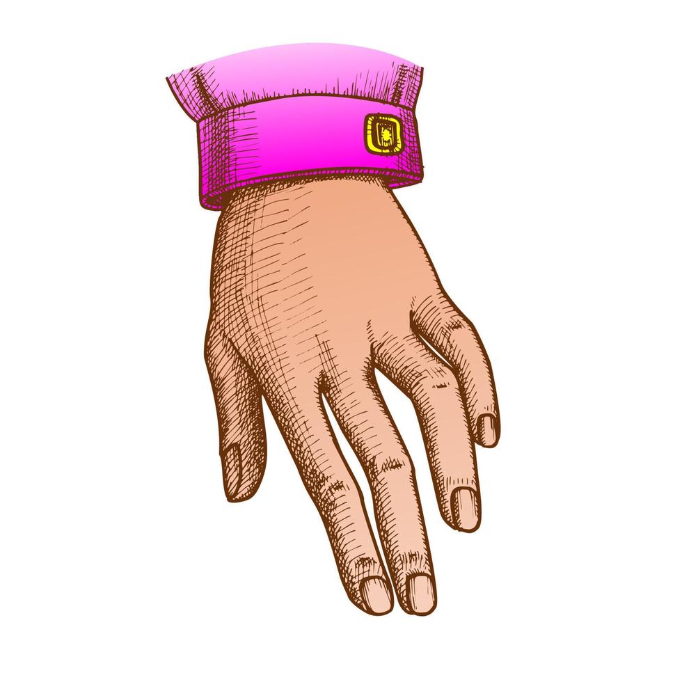 kleur meisje hand- gebaar in kalmte staat teken inkt vector