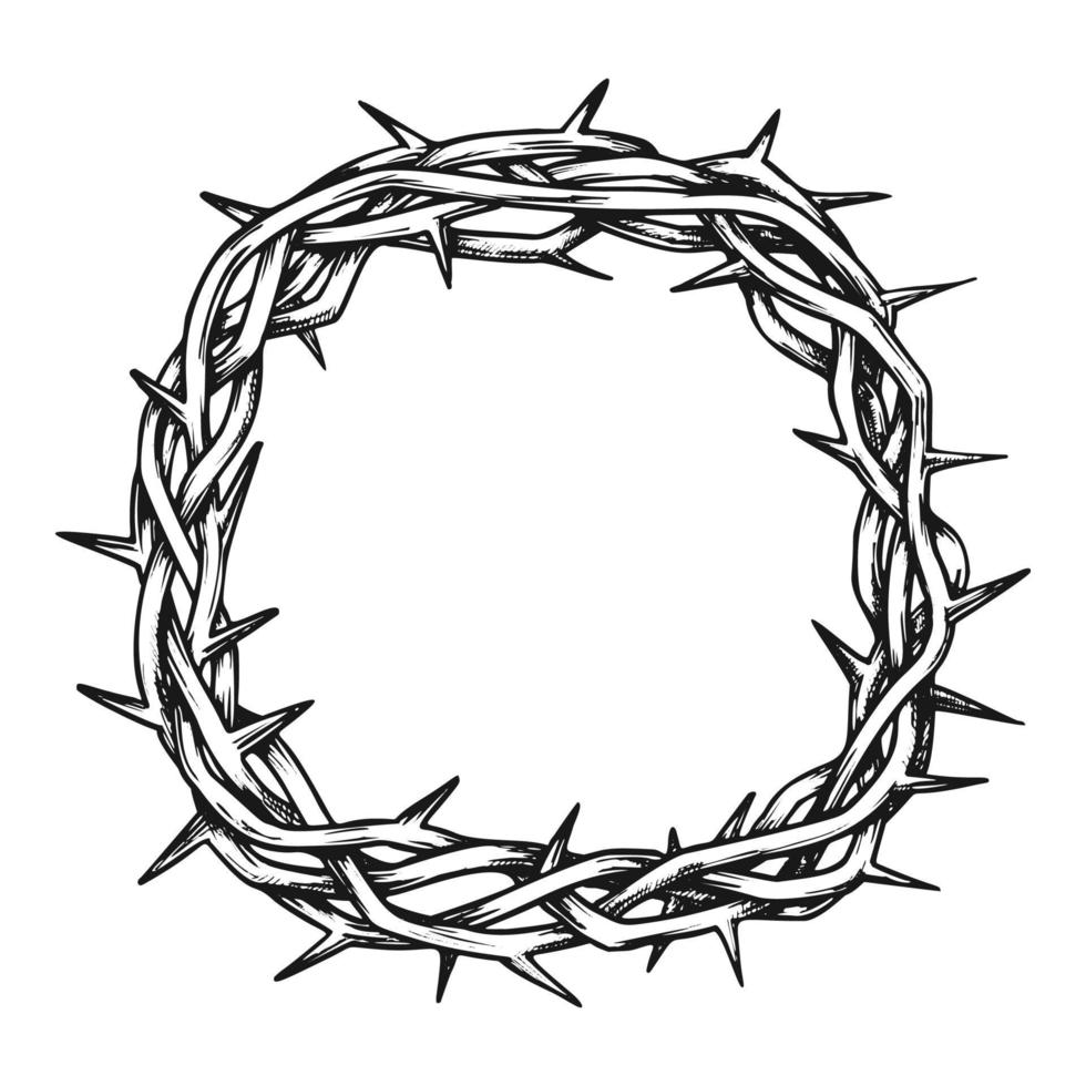 kroon van doornen Jezus Christus top visie inkt vector