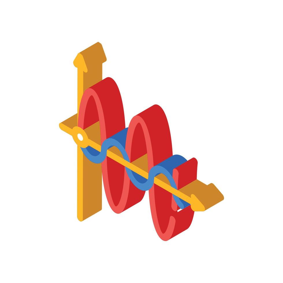 diagram van elektromagnetisch golven isometrische icoon vector illustratie