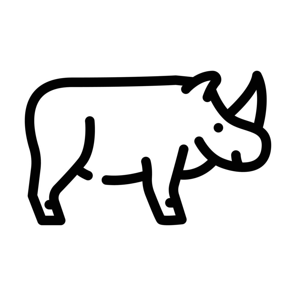 neushoorn dier lijn icoon vector illustratie