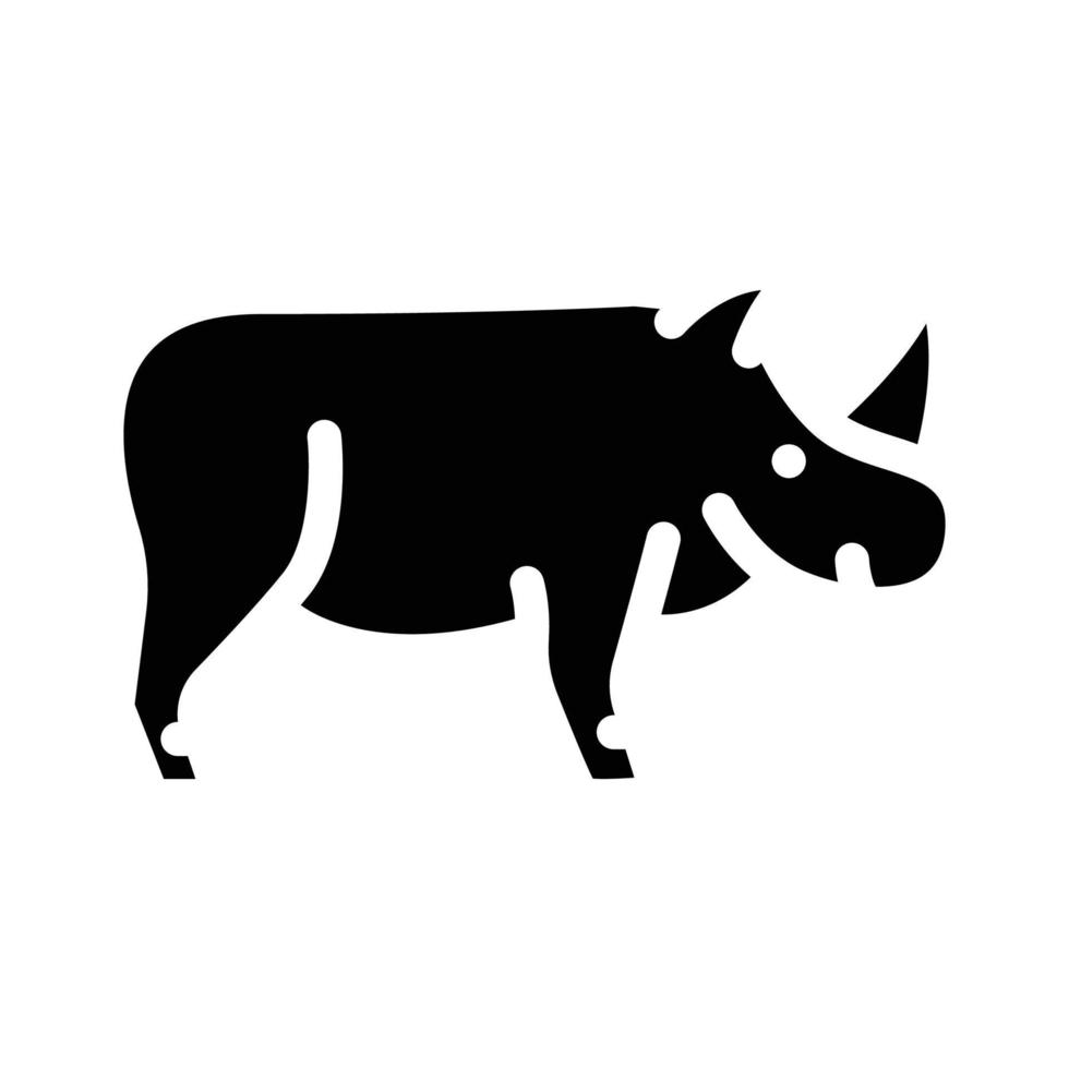 neushoorn dier glyph icoon vector illustratie