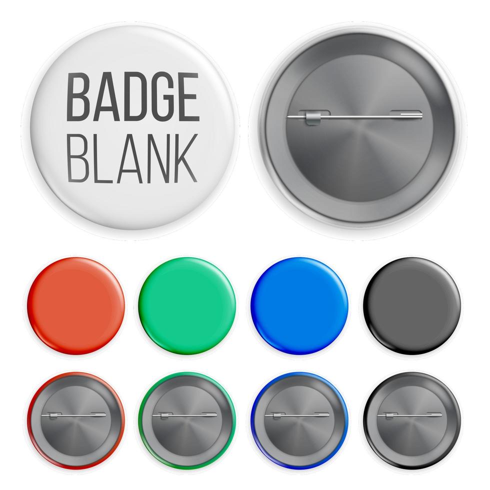 blanco badges reeks vector. realistisch illustratie vector