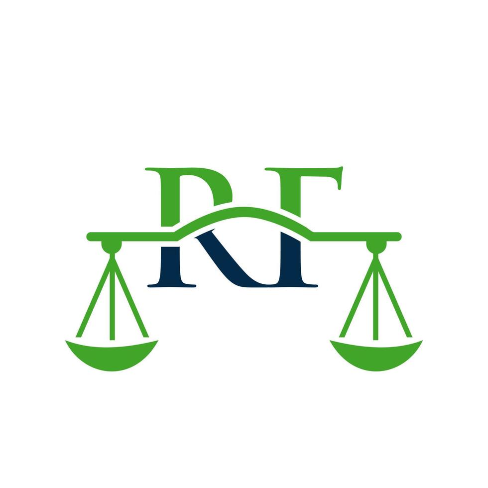 brief rf advocaat wet logo ontwerp vector sjabloon