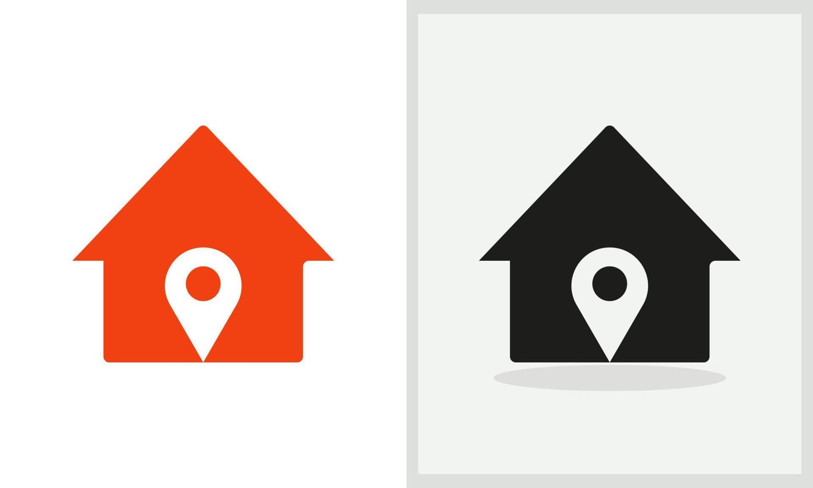 pin huis logo ontwerp. huis logo met pin concept vector. pin en huis logo ontwerp vector
