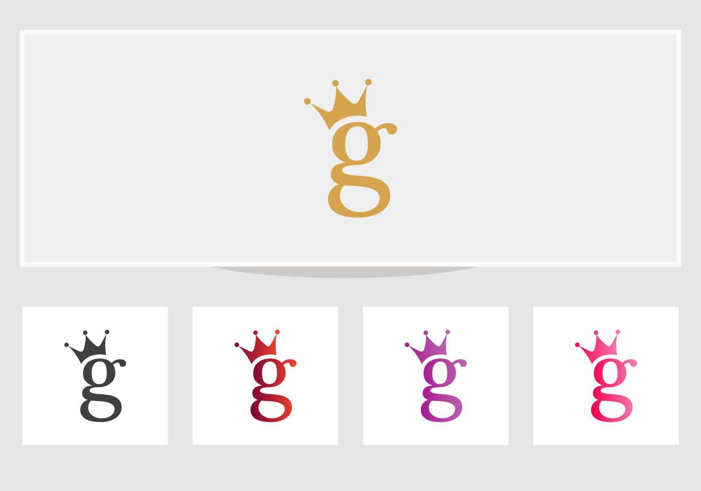 brief g kroon logo ontwerp vector