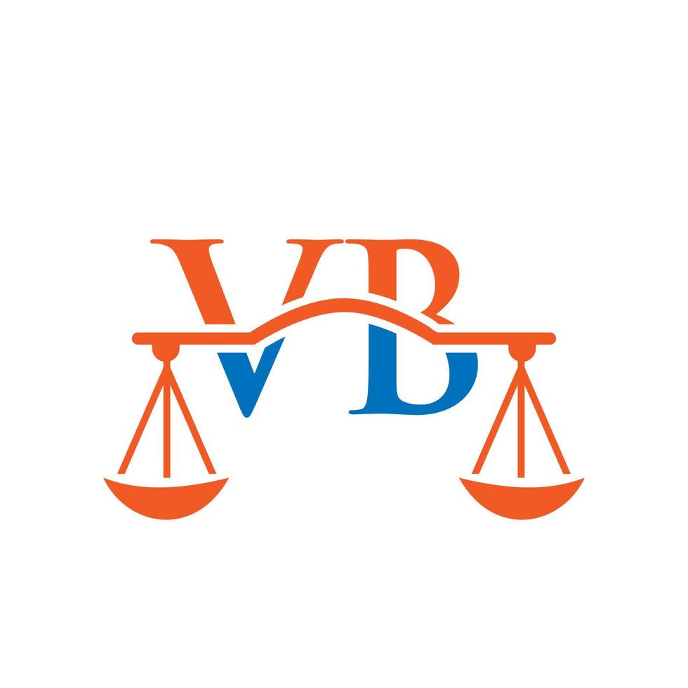 wet firma brief vb logo ontwerp. wet advocaat teken vector