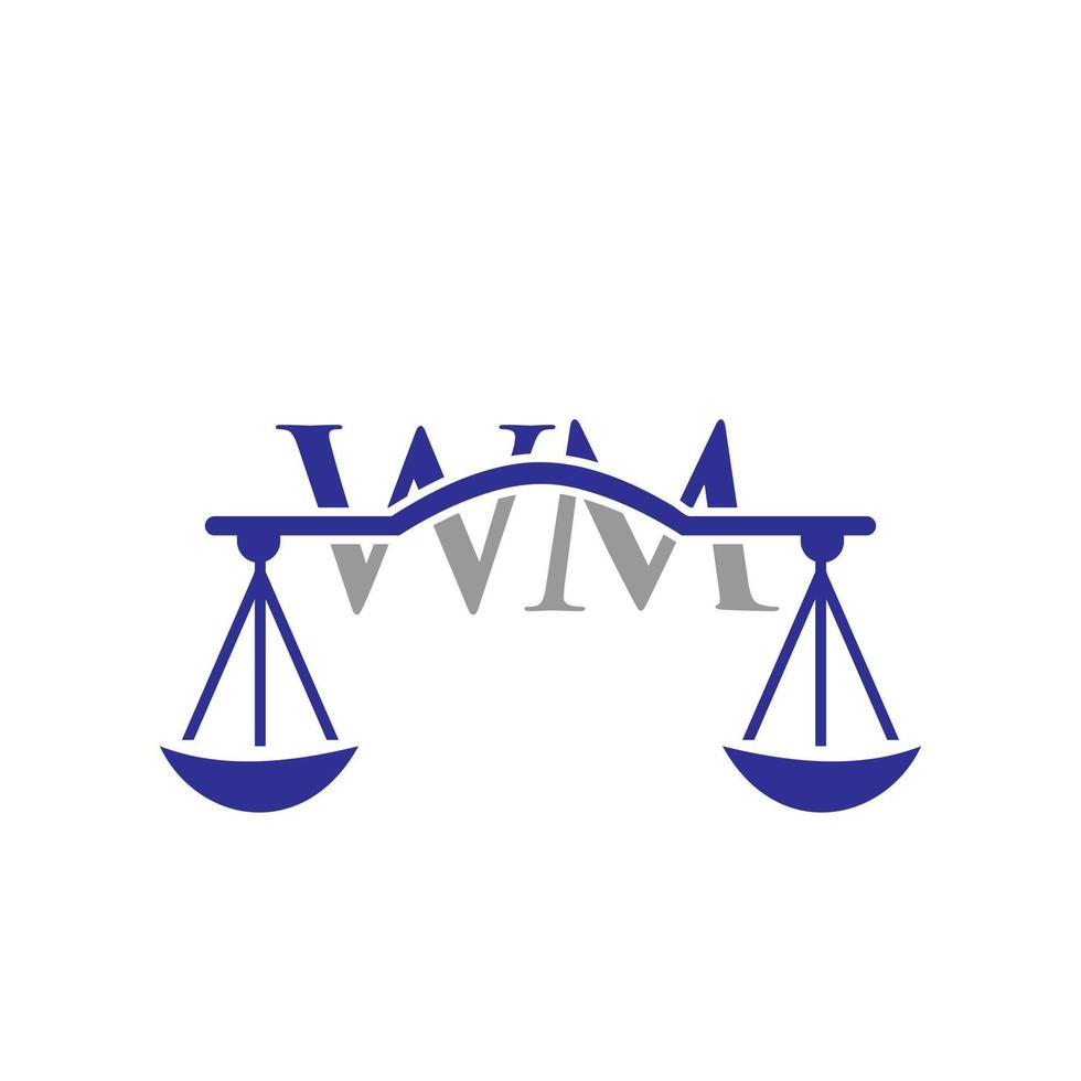 wet firma brief wm logo ontwerp. wet advocaat teken vector