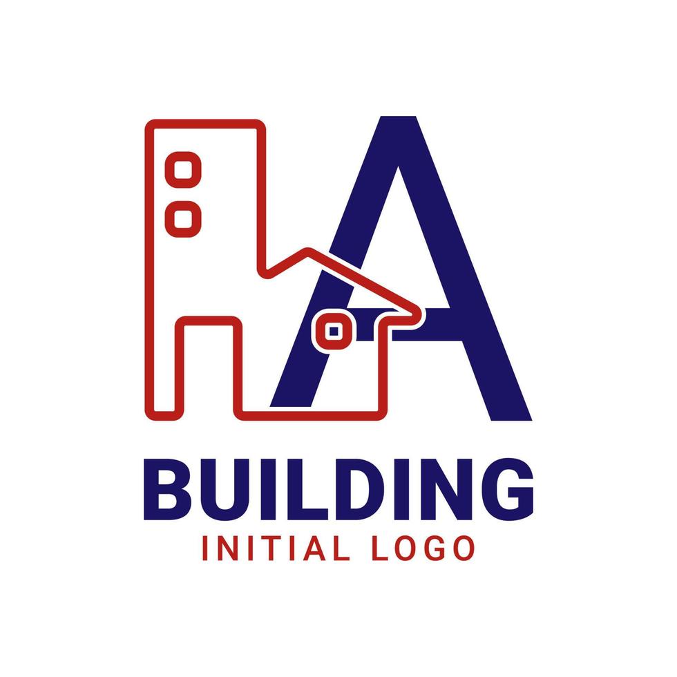 brief een gebouw eerste vector logo ontwerp