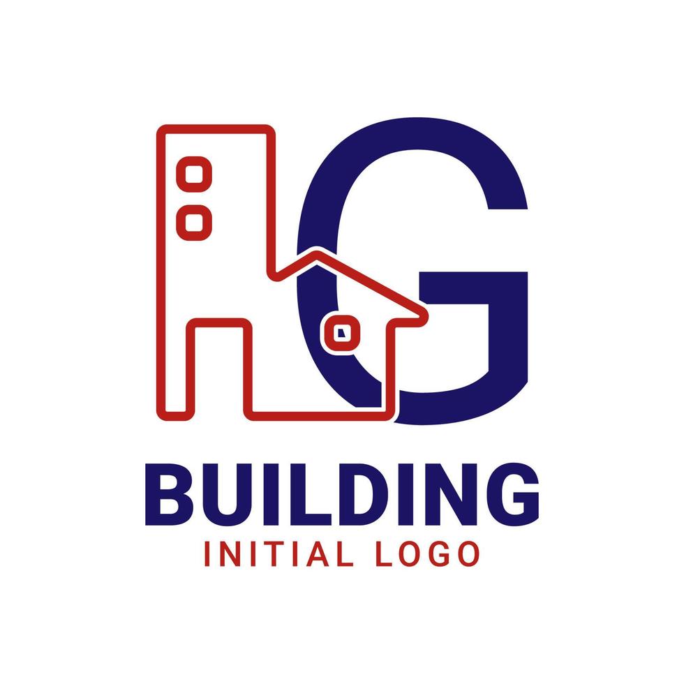 brief g gebouw eerste vector logo ontwerp