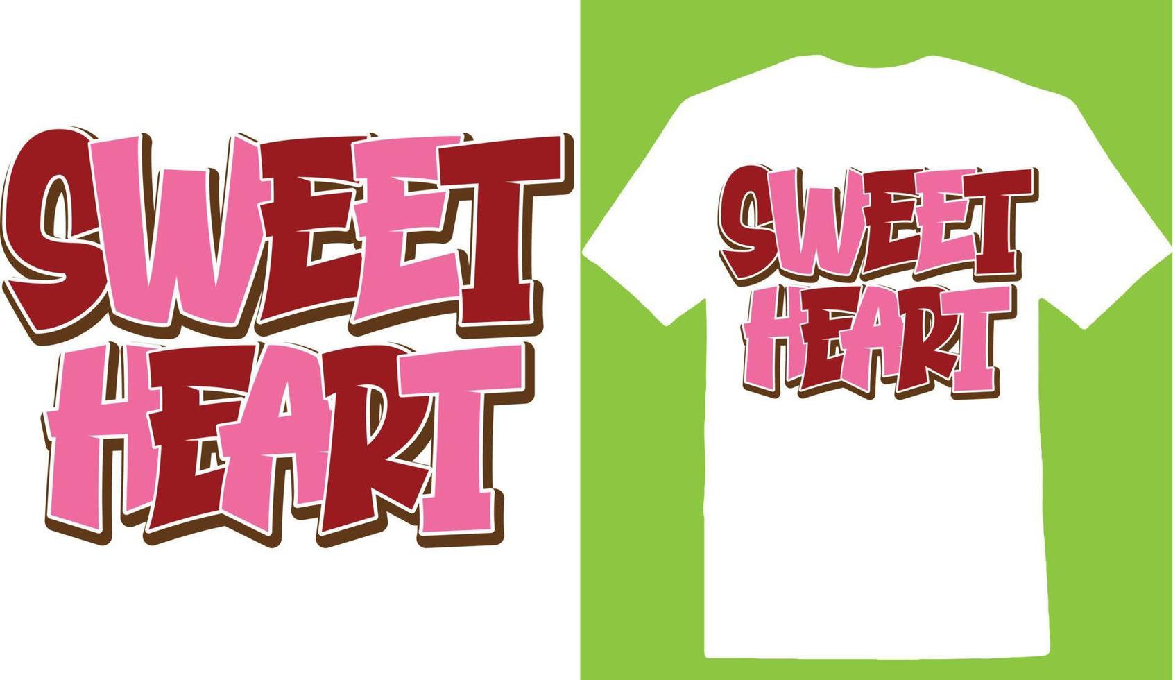 zoet hart Valentijn dag t-shirt vector